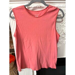Christopher& Banks Womens Sleeveless Top Pink Cotton Size L